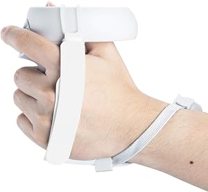(1 par) Orzero Correas ajustables de agarre de mano Accesorios para Oculus Quest 2 VR Gaming Headset Controller, Manejar prevenci&oacute;n de ca&iacute;das - Blanco