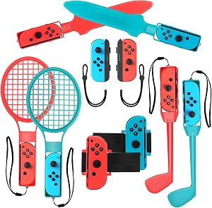 2024 Switch Accesorios deportivos para ni&ntilde;os Juegos de Nintendo Switch , 10 en 1 Paquete familiar de accesorios de juego Kit para juegos deportivos de Switch OLED
