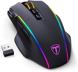 3 Wireless - Ratón para Gaming, Tri-Mode 2.4G/USB-C/Bluetooth Mouse hasta 10000DPI, Chroma RGB retroiluminado, Ratón ergonómico con 8 Botones programables, Memoria incorporada, PC, Mac Gamer