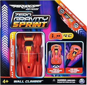 Air HOGS - Zero Gravity Sprint Wall Climber - Coche TELEDIRIGIDO - Recargable Mediante USB - Coche por Control Remoto Rojo para Interiores - 6066517 - Juguetes Ni&ntilde;os 4 a&ntilde;os +
