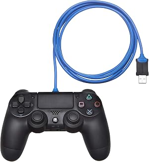 Amazon Basics - USB-A a micro USB Cable de carga para mando de PlayStation 4, 1.82 m, Azul