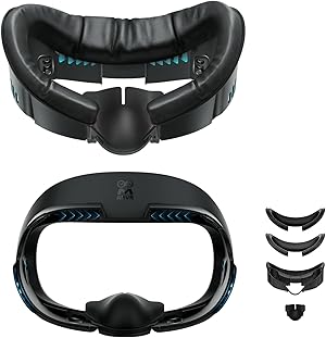 AMVR Face Cover Pad Interfaz Facial Compatible con Meta/Oculus Quest 3 Accesorios, con la Cara de PU Suave Almohadilla de Repuesto y Transpirable de Seda de Hielo de algodón, la circulación del Aire