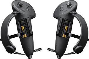 AMVR Funda de Agarre Controlador Compatible con Meta/Oculus Quest 3S/Quest 3 Accesorios, Tapa de Apertura de Bater&iacute;a y Protector (Se Adapta a Manos Grandes)