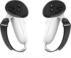 AMVR Funda de Agarre Controlador Compatible con Oculus/Meta Quest 3 Accesorios, 100% Se&ntilde;al Straps de Mano Ajustable y Suave Protector de Nudillos Correas Active de Silicona(No para Base de Carga)