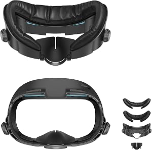 AMVR Upgraded Comfort Face Cover Pad Interfaz Facial Compatible con Q3 Accesorios, con Perilla Ajustable, con Coj&iacute;n Facial de PU y Algod&oacute;n de Seda de Hielo Transpirable