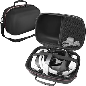Arvok Funda para Meta Quest 3/Quest 2, Bolsa de Transporte para Kiwi Design/BOBOVR Bater&iacute;a Diadema, Estuche para Auriculares VR, Impermeable y a Prueba de Golpes, Estuche r&iacute;gido Eva, Negro