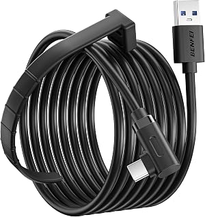 BENFEI Cable Link de 5m, Cable Link USB 3.0 a USB C con Meta Oculus Quest 3s, Quest 3 2 1, Quest Pro, Pico 4, PC Steam VR Accesorios, Transferencia de Datos de Alta Velocidad