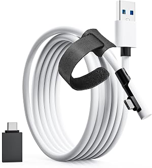 Cable de enlace Tiergrade 3M compatible con Quest2 / Pico 4, transferencia de datos de PC de alta velocidad con 5 Gbps, USB3.2 gen1 a USB C Accesorios de cable para auriculares VR y PC para juegos