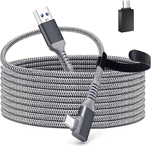 Cable para Oculus Quest 2 Link, 5 m USB 3.2 Gen 1 Tipo C Cable para Oculus Link, Compatible con Oculus Quest, Transferencia r&aacute;pida de Datos y Carga r&aacute;pida para Auriculares VR Oculus Quest y PC Gaming