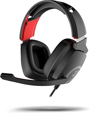 Cascos Gaming Ozone Ekho X40 - Auriculares con microfono - Compatible PS4, PC, Xbox, Switch - Altavoces 50mm, Diadema Ajustable, Controlador, Micro Plegable, Ergonomico, Negro