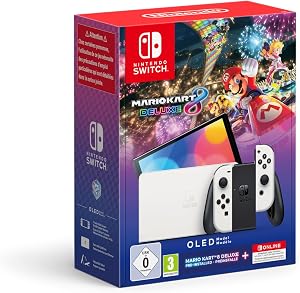 Consola Nintendo Switch OLED Blanca + Mario Kart Deluxe + NSO 12 meses