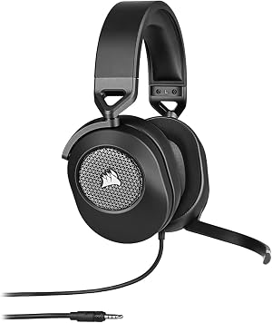 Corsair HS65 SURROUND Auriculares Multiplataforma con Cable para Juegos - Sonido envolvente Dolby 7.1 - SonarWorks SoundID -Compatible iCUE - PC, Mac, PS5, PS4, Xbox, Nintendo Switch, M&oacute;vil - Carbono