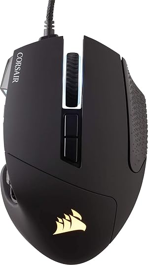 Corsair Scimitar ELITE RGB &Oacute;ptico MOBA/MMO Rat&oacute;n para Juegos, 18.000 PPP &Oacute;ptico Sensor, 17 Botones Programables, Retroiluminaci&oacute;n RGB Din&aacute;mica en Cuatro Zonas, Forma Contorneada, Color Negro