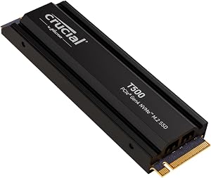 Crucial T500 SSD 2TB PCIe Gen4 NVMe M.2 PS5 SSD Interno Gaming con Disipador, Hasta 7400 MB/s, Compatible PlayStation 5, TLC NAND, Ordenador Port&aacute;til y de Sobremesa, Disco Duro SSD - CT2000T500SSD5