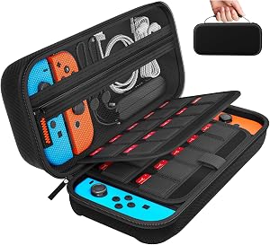 daydayup Funda para Nintendo Switch y Switch OLED con 20 Ranuras para Tarjetas de Juego - Funda R&iacute;gido de Almacenamiento en Material para Consola y Accesorios de Nintendo Switch