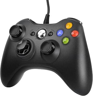 Diswoe Mando para Xbox 360, Mando PC con Vibraci&oacute;n, USB Wired Gamepad de Controlador para Xbox 360/Xbox 360 Slim/PC (Windows 7/8/8.1/10/XP/Vista)