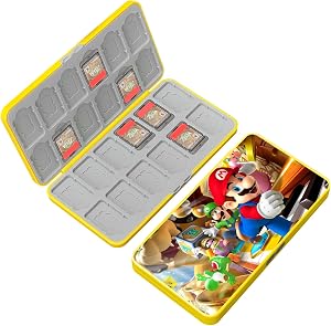 doepeBAE Switch Card Holder, Funda Juegos Switch, Caja Tarjetas de Juego, Dise&ntilde;o Magn&eacute;tico, Forro de Silicona, con 24 Ranuras para Tarjetas de Juego y 24 Ranuras para Tarjetas SD (24D)