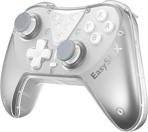 EasySMX T39 Mandos Switch Inalambrico con Hall Joystick - ADI&Oacute;S AL Drift - Dise&ntilde;o de Doble Carcasa - Botones Programables - Turbo - Vibraci&oacute;n - Giroscopio para Switch/Lite/OLED/PC/iOS - Blanco