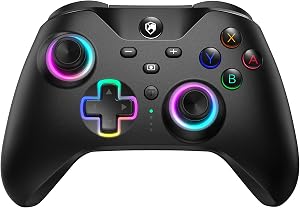 ECHTPower 2024 Nuevo Mando para Switch, Mando Inal&aacute;mbrico para Switch/Lite/OLED/PC/Android/iOS, Bater&iacute;a 1000mAh, Mando PC Mando Pro Switch con LED RGB/Gyro Axis/Dual Shock/Turbo/Vibraci&oacute;n/Programable