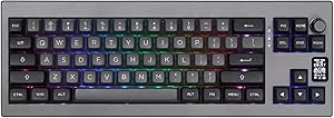 EPOMAKER Shadow-X Gasket Teclado mecánico con Cable/Bluetooth/inalámbrico, con Pantalla, Intercambio en Caliente, 3000 mAh, Espuma Poron, Almohadilla de Silicona para PC/Mac (Wisteria Linear Switch)