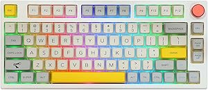 EPOMAKER TH80 Pro Teclado Mecánico Inalámbrico/Bluetooth/USB-C, con Iluminación RGB, Hot Swap, Teclas Multimedia, y Compatible con PC/Mac/PS4/PS5/Xbox (Theory TH80 Pro, Epomaker Flamingo Switch)