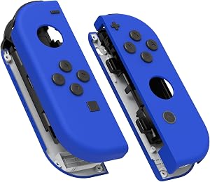 eXtremeRate Carcasa Joycon para Nintendo Switch & OLED Funda de Agarre Reemplazo Shell con Botones para Nintendo Switch Joycons OLED No Incluye Carcasa de Consola(Azul)