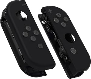 eXtremeRate Carcasa Joycon para Nintendo Switch & OLED Funda de Agarre Reemplazo Shell con Botones para Nintendo Switch Joycons OLED No Incluye Carcasa de Consola(Negro)