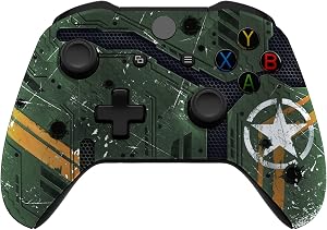 eXtremeRate Carcasa para Xbox One S X Accesorios Funda Delantera Protectora de la Placa Frontal Cubierta Antideslizante para Xbox One X S Control-Model 1708 (Army Mecha)