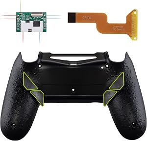 eXtremeRate Dawn Programable Remap Kit Bot&oacute;n de Reasignaci&oacute;n para ps4 con Board de Actuelizaci&oacute;n&Carcasa Trasera Dise&ntilde;ada&4 Botones Traseros para ps4 Mando JDM 040/050/055(Salpicadura Negra)