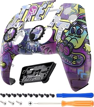 eXtremeRate Luna Redise&ntilde;ado Carcasa Frontal con Panel T&aacute;ctil Compatible con ps5 BDM-010 BDM-020 BDM-030 BDM-040 Carcasa Delantera Placa Frontal Funda Portectora Compatible con ps5(Arte Callejero)