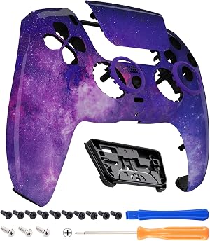 eXtremeRate Luna Redise&ntilde;ado Carcasa Frontal con Panel T&aacute;ctil Compatible con ps5 BDM-010 BDM-020 BDM-030 BDM-040 Carcasa Delantera Placa Frontal Funda Portectora Compatible con ps5(Galaxia Nebulosa)