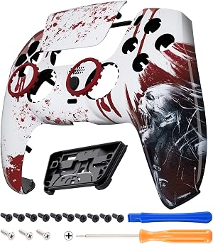 eXtremeRate Luna Redise&ntilde;ado Carcasa Frontal con Panel T&aacute;ctil Compatible con ps5 BDM-010 BDM-020 BDM-030 BDM-040 Carcasa Delantera Placa Frontal Funda Portectora Compatible con ps5(Sangre Zombi)