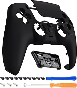 eXtremeRate Luna Redise&ntilde;ado Carcasa Frontal con Panel T&aacute;ctil Compatible con ps5 BDM-010 BDM-020 BDM-030 BDM-040 Control Placa Frontal Funda Portectora Compatible con ps5 Mando(Negro)