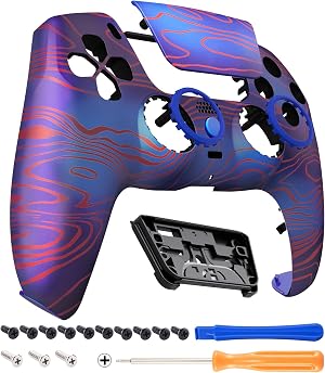 eXtremeRate Luna Redise&ntilde;ado Carcasa Frontal con Panel T&aacute;ctil para ps5 BDM-010 BDM-020 BDM-030 BDM-040 Carcasa Delantera Placa Frontal Funda Portectora Compatible con ps5(Damasco)