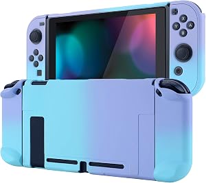 eXtremeRate PlayVital Funda para Nintendo Switch Carcasa Estuche Acoplable Protector Tacto Suave Case de Joycons Protectora Duradera Cover C&aacute;scara para Control Switch Joycon Consola(Azul&Violeta)