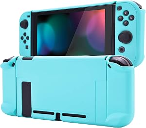 eXtremeRate PlayVital Funda para Nintendo Switch Carcasa Estuche Acoplable Protector Tacto Suave Case de Joycons Protectora Duradera Cover C&aacute;scara para Control Switch Joycon Consola(Celeste)
