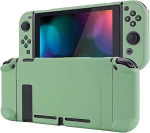 eXtremeRate PlayVital Funda para Nintendo Switch Carcasa Estuche Acoplable Protector Tacto Suave Case de Joycons Protectora Duradera Cover C&aacute;scara para Control Switch Joycon Consola(Matcha Verde)