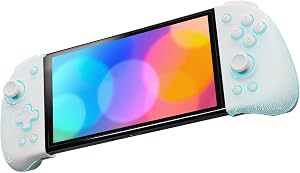 FUNLAB Controlador de interruptor luminoso compatible con Nintendo Switch/OLED, controlador ergon&oacute;mico para modo de mano con 7 colores LED/paleta/turbo para fan&aacute;ticos de Zelda, blanco Zonaite