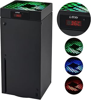 G-STORY Ventilador para Xbox Serie X con velocidad autom&aacute;tica del ventilador ajustable por temperatura, pantalla LED,3 velocidades 1500/1750/2000RPM (140MM)