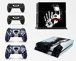 giZmoZ n gadgetZ Calcomanía de Vinilo para Consola PS4 Dark Joker de Batman + 2 Fundas para Controlador