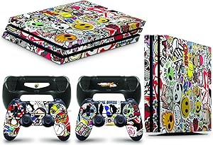giZmoZ n gadgetZ Calcoman&iacute;a de Vinilo para Consola PS4 Pro + 2 Fundas para Controlador
