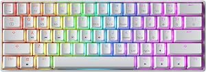 GK61, Teclado mec&aacute;nico para gaming, 61 teclas multicolor RGB, retroiluminado con iluminaci&oacute;n LED, con cable, programable, cableado, para jugadores de PC y Mac (dise&ntilde;o italiano no garantizado)