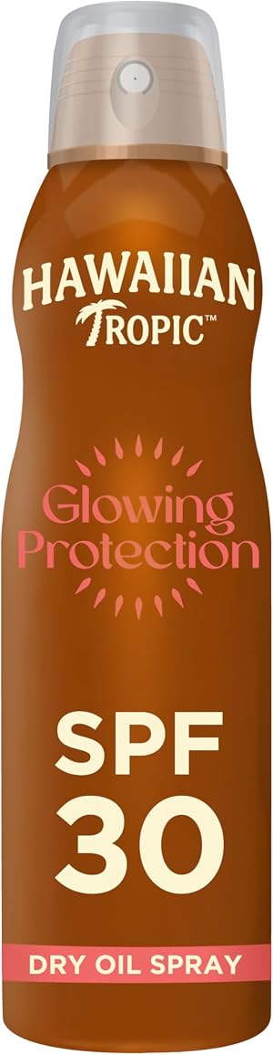 Hawaiian Tropic - Protective Bruma Aceite Seco SPF 30 - Protecci&oacute;n Alta - Bronceador en Spray - Sabor Ex&oacute;tico de Coco y Mango. Formato Bruma: 180 ml