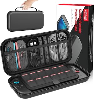 HEYSTOP Funda para Nintendo Switch 2 Accesorios, &Uacute;ltimo Modelo 2025, Estuche de Transporte R&iacute;gido Protector y Port&aacute;til, Estuche de Viaje para Nintendo Switch 2 con Interior Suave y Bolsillo de Malla