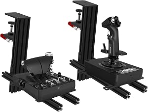 Hikig Paquete de 2 Soportes de Escritorio para The Flight Sim Joystick Hotas Compatible con Logitech X52/X52 Pro/X56/X56 Rhino,Thrustmaster T-Flight Hotas/T.16000M Hotas/TCA Officer Pack, VKB Hotas