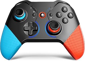 ISENPENK Mando para Switch, Wireless Pro Switch Controller con Funci&oacute;n de Despertador, Bluetooth Gamepad Mandos a Distancia con Macro/Turbo/Gyro Axis/Dual Shock/RGB Light 【Nuevo 2022】