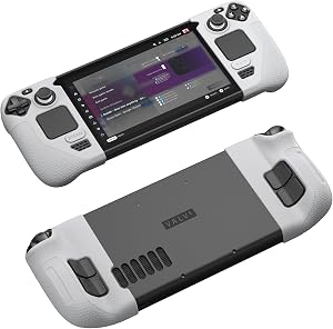 JSAUX Funda protectora de agarre de silicona compatible con Steam Deck, Steam Deck GripSkin, juego de fundas de silicona GripArmor (una izquierda y otra derecha) - GP0016 gris