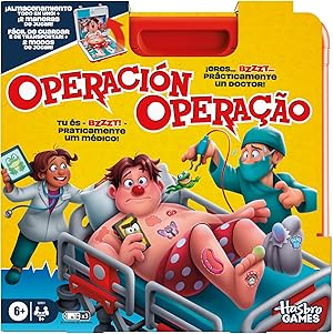 Juego de Mesa electrónico Operación con Estuche Todo en uno - Versión español-portugués