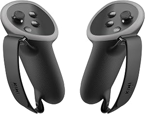 KIWI design Controller Grips Cover Accesorios Compatibles con Meta Quest 3 con Apertura de Bater&iacute;a, Protector de Empu&ntilde;adura de Silicona con Correas para Nudillos