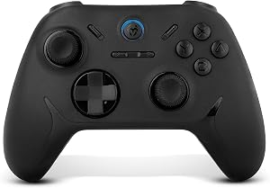 KROM KADOER&mdash; Mando Inal&aacute;mbrico Bluetooth 5.0, 15 Botones, 4 niveles de Vibraci&oacute;n dual, 187 gramos, Indicador LED nivel bater&iacute;a, Compatible con PC/Switch/Switch 2/iOS/Android, Negro